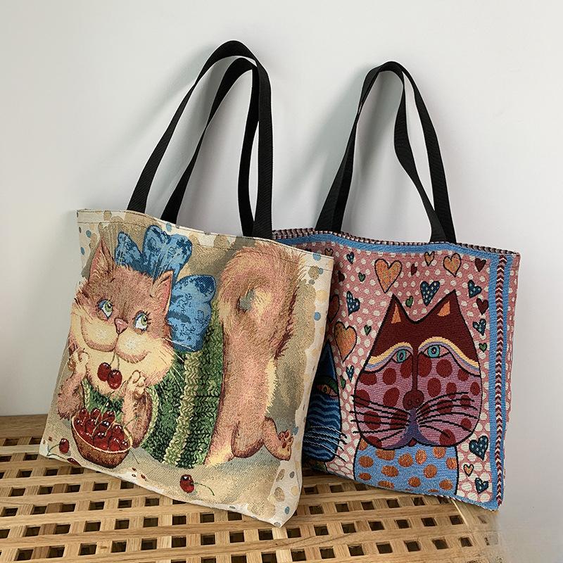 Bohemian Style Printed Bag Large Capacity Portable Mommy Bag Canvas Tote Bag Shoulder Bag