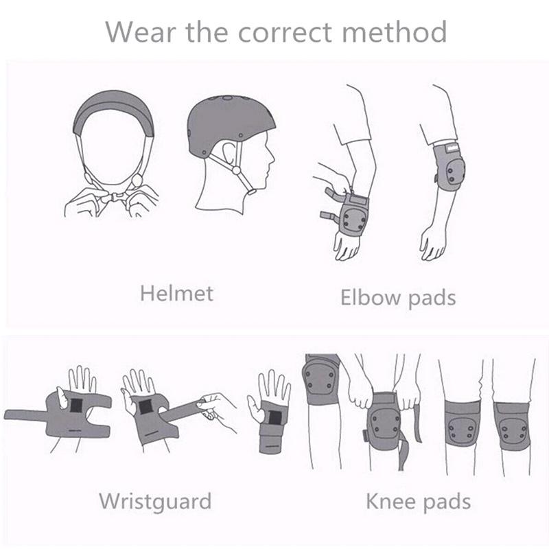 7 шт./компл. утолщенный шлем для скейтборда, балансировка, защита колена для детей, катание на коньках