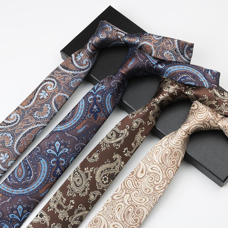 Галстук мужской жаккардовый с узором «кешью», высококлассный, в национальном стиле, ретро, узкий 7 см, ручной работы, деловой галстук для платья