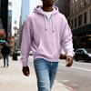 Men's Casual Solid Color Zipper Long Sleeve Hooded Sweatshirt, Everyday Zipper Casual Long Sleeve T-Shirt