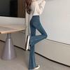 Micro Flared Elastic Jeans for Women's Autumn and Winter Horseshoe Pants, Slim and Tall, Slim Fit Straight Leg Floor Pants