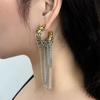 Long Tassel Earrings Fashionable European American Design Metal Chain Earrings Women's Party Gifts Cool Trendy Ear Accessories