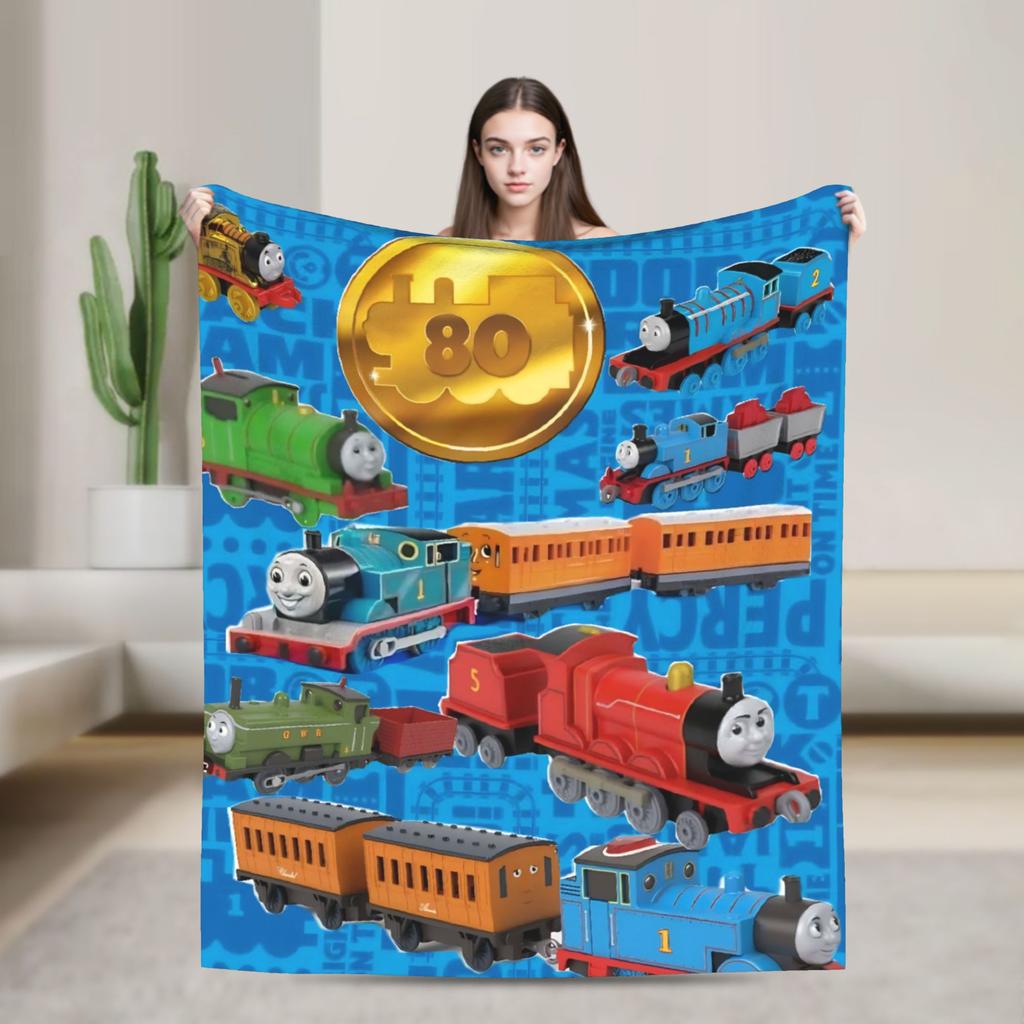 T-Thomas The Train Friends Blankets Camping Flannel Throw Blanket For Couch Chair Super Warm Custom Quality Bedspread Gift