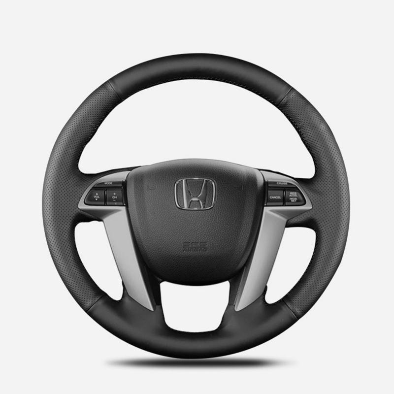 Черная кожаная оплетка на руль из микрофибры для Honda Crosstour 2012 Pilot Odyssey Accord 8 2008-2015 Автомобильные аксессуары