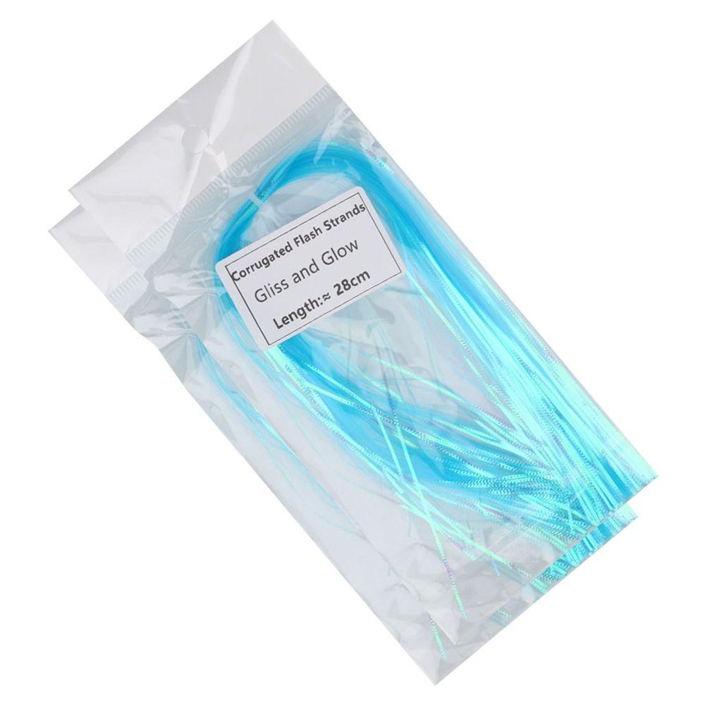 2Pcs Flies Tying Strands Gliss Simulates Fish Scale Corrugated Flash Tinsel Glow
