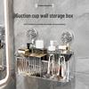 Elegant No-Drill Suction Cup Bathroom Storage Rack for Toothbrush & Toothpaste