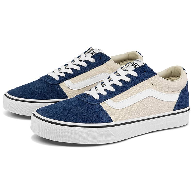 Vans Ward Холщовые Повседневные Модные Низкие Кеды для Скейтбординга Унисекс Кроссовки Синие Коричневые VN0A5HTS80M