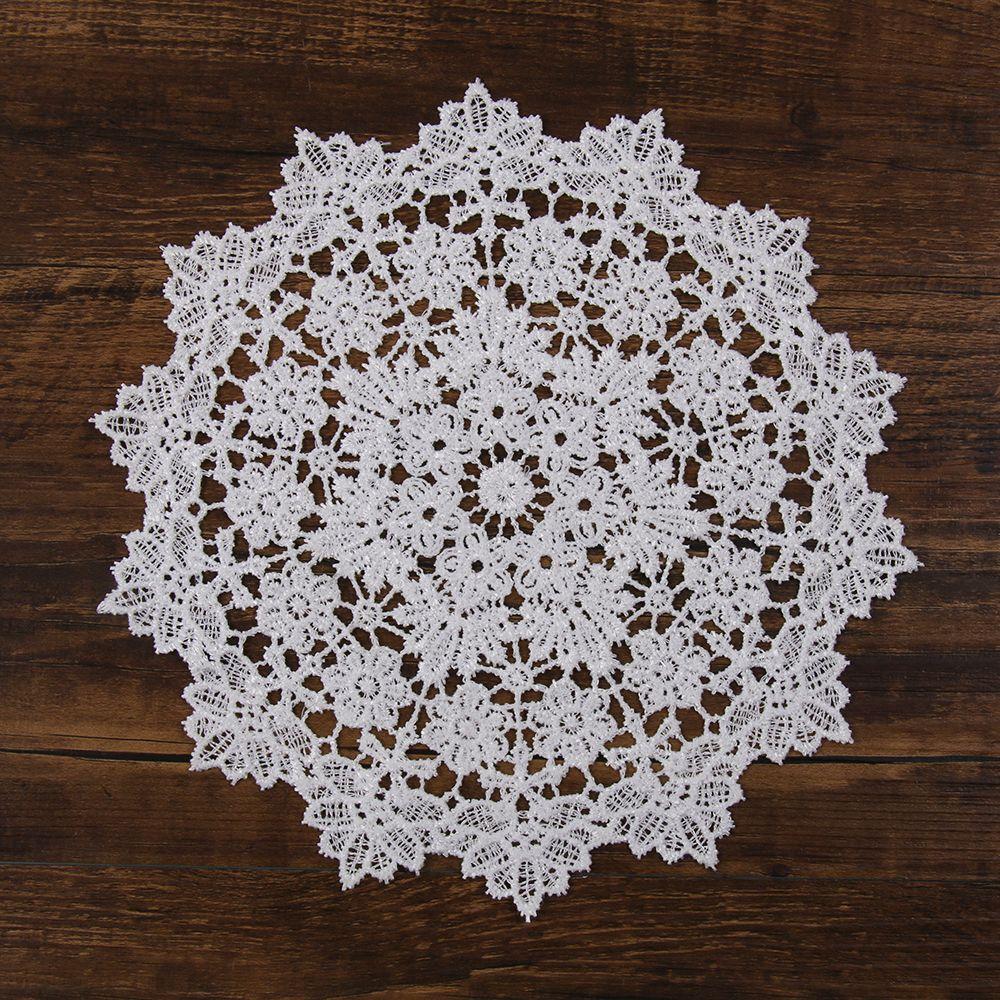 Banquet Decor Lace Round Shape Coasters for Kitchen Table Cotton Napkin Embroidery Table Cloth