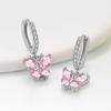 Exquisite Butterfly Zircon Earrings With Twelve Birthstones Fashionable And Simple Ear Clips Jewelry For Women