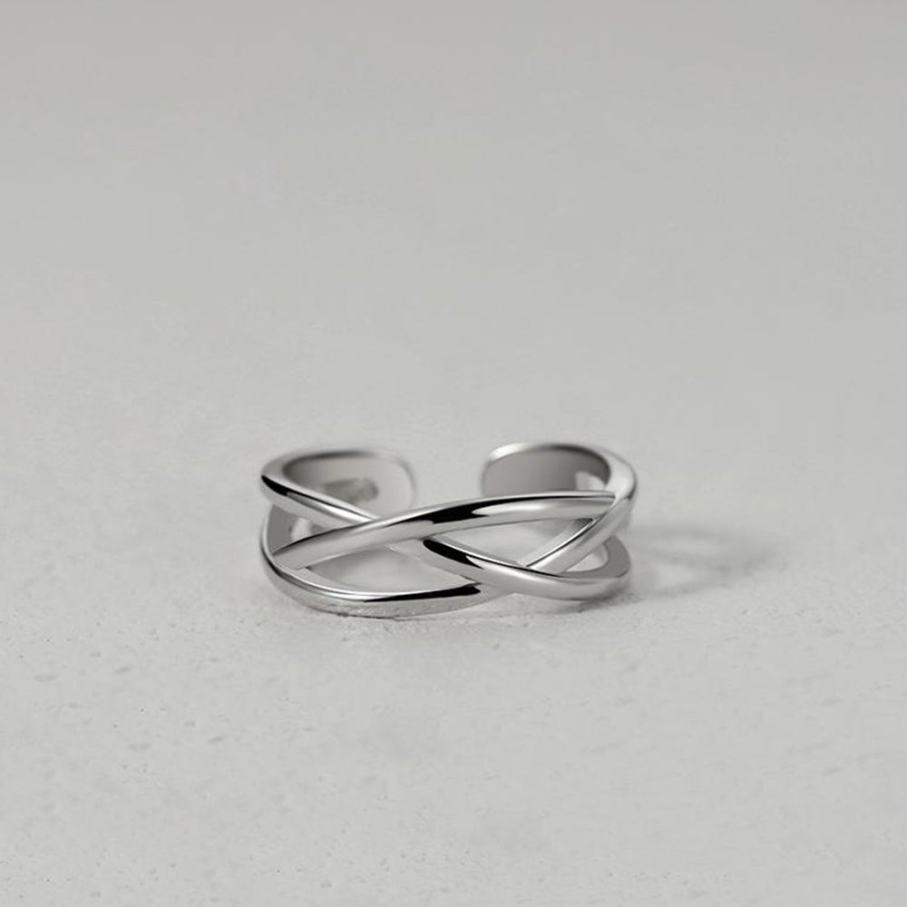 Day Gift Personality Korean Style Jewelry Men Geometric Ring Punk Finger Buckle Line Ring
