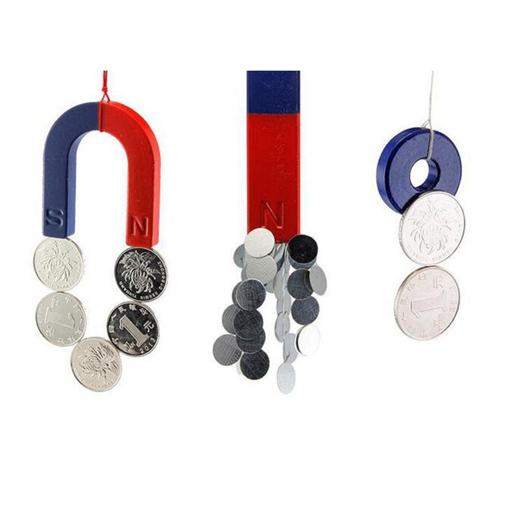 Physical Bar Ring Horseshoe Compass Magnets Physics Science Experiment Tools Kids Toy