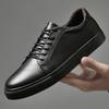 Fashion Men's Genuine Leather Black Sneakers Men Casual Summer Autumn Shoes Man Fashion New Arrival Handmade Outdoor Leisure Walk Flats