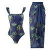 New Sexy New Printed One-piece Swimsuit Women's French Retro Style Swimsuit Set