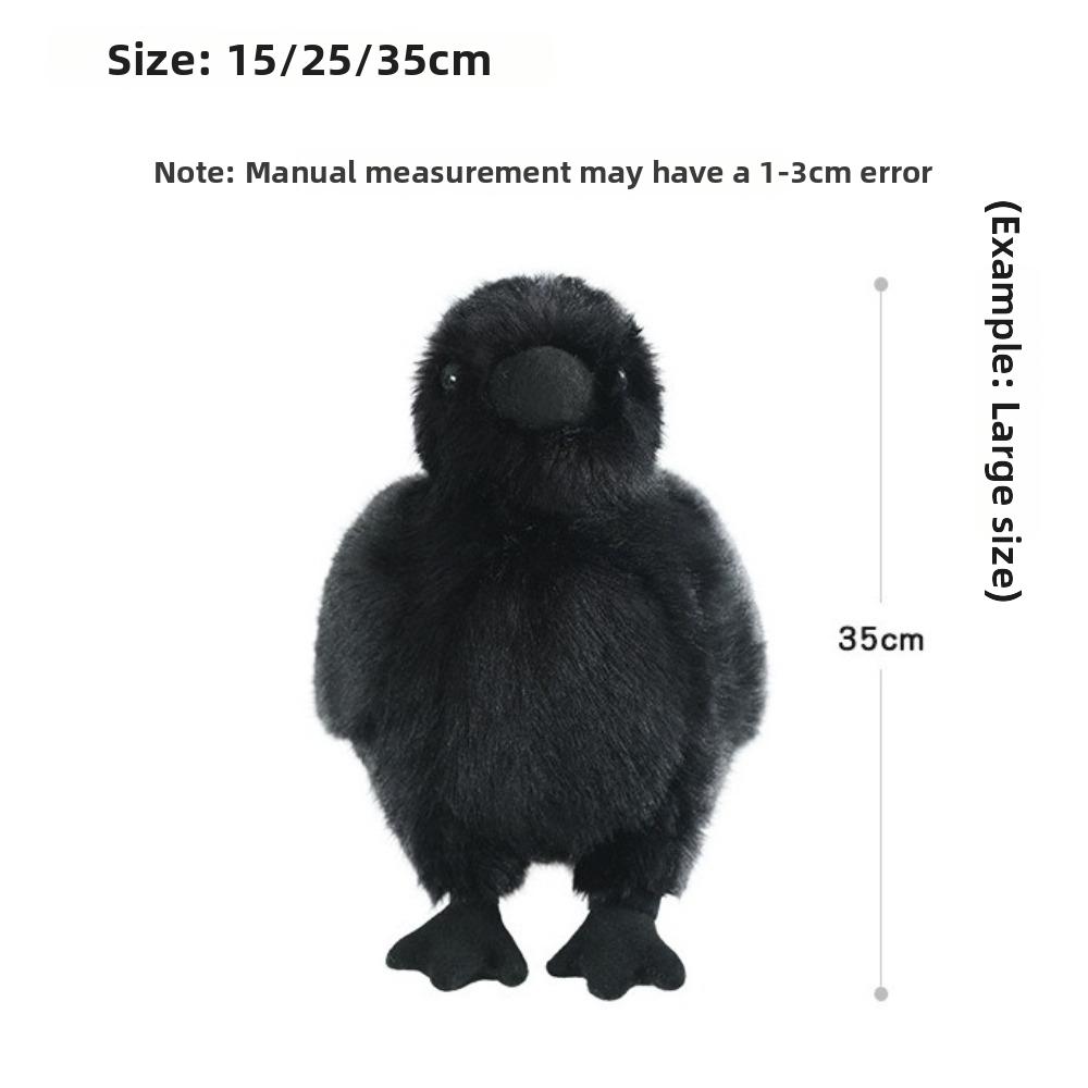 Soft Fabric Realistic Crow Plush Toy Black Color Gothic Crow Stuffed Toy Bird Soft Doll Home Decor