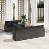 VidaXL 8 Pieces of Garden Sofas with Cushions Black Poly Rattan 3348949