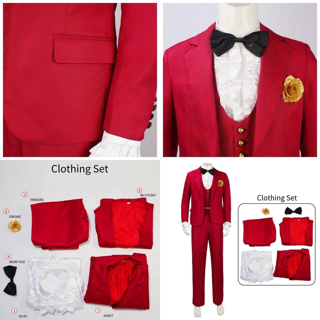 Original Stock Factory Wholesale Dark Wizard Red Suit Halloween Costume Men's Clothing