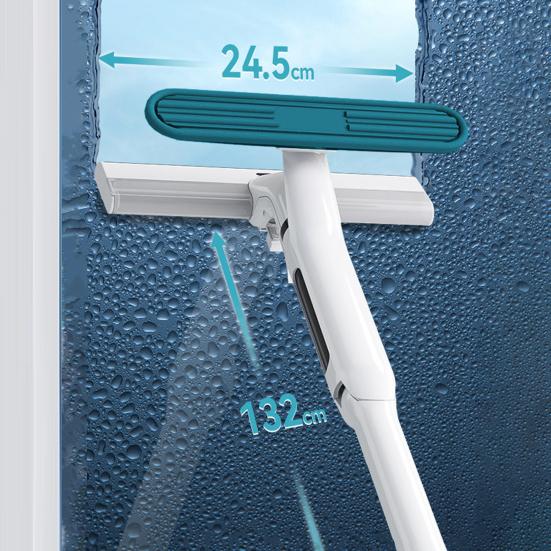 Распылитель с длинной ручкой. Водопоглощение. Универсальное применение. Эффективная очистка окон с помощью скребка.