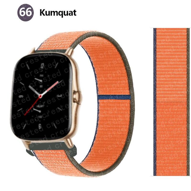 Нейлоновый ремешок 20 мм/22 мм для Amazfit GTS/2/2e/GTS2 Mini/GTR 42 мм/47 мм/GTR2/2e/stratos 2/3, спортивный ремень с петлей, браслет, ремешок Amazfit bip
