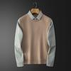 Осень и зима Новые поддельные два свитера мужские повседневные деловые рубашки с воротником