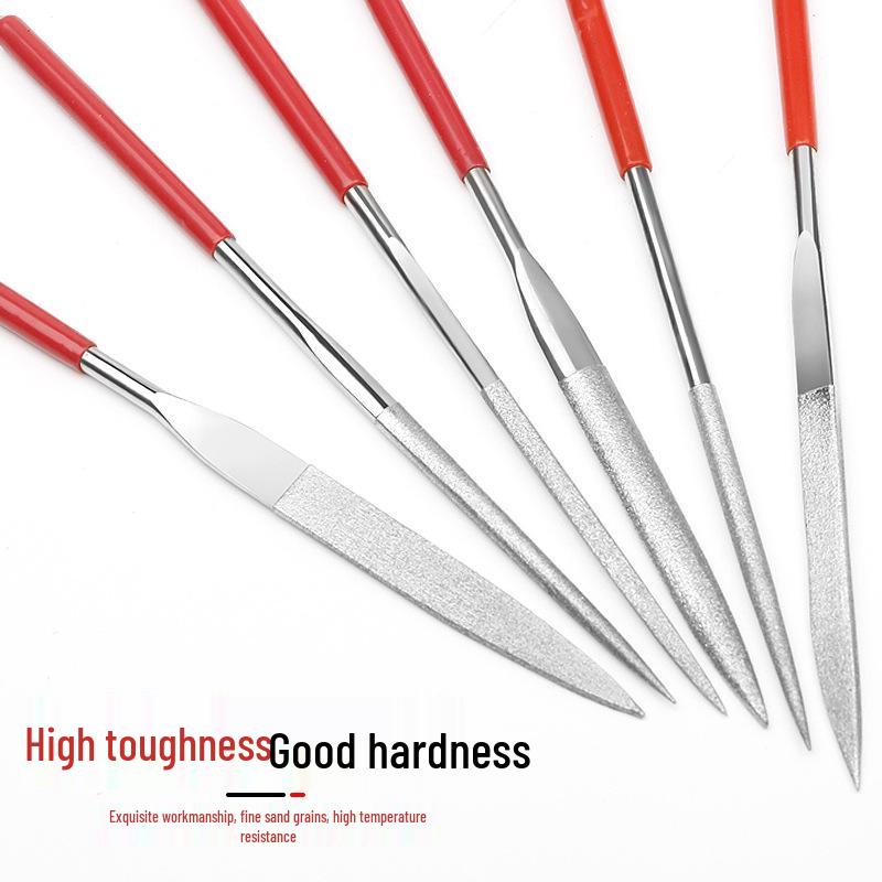 Titanium-Plated Fine Alloy Diamond File Set for Metal Grinding & Deburring