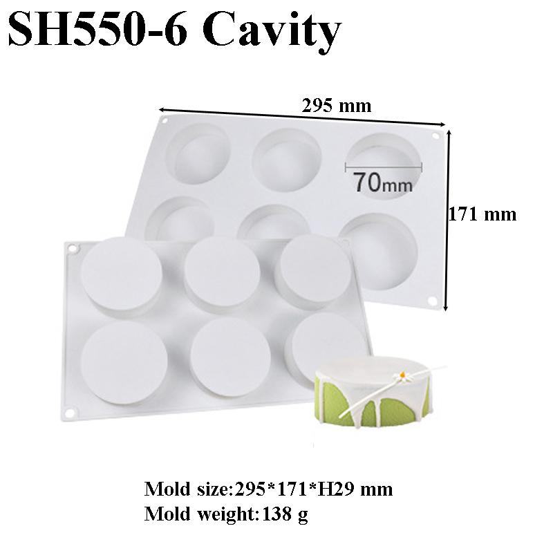 Cake Baking Tools Cylindrical Shape French Mousse Moulds Silicone Cake Molds Dessert Bakeware Food Grade Kitchen Baking Utensils