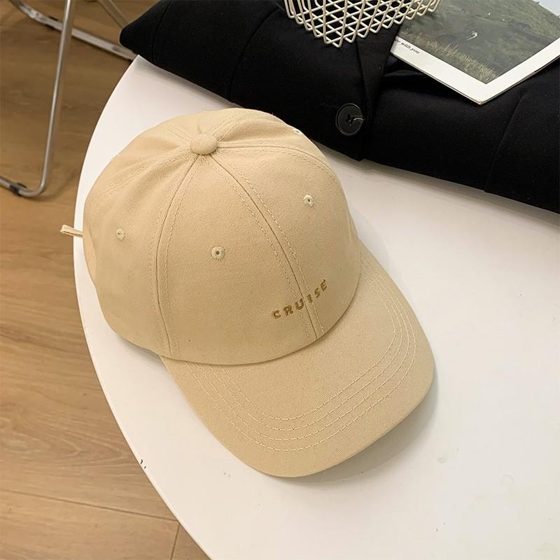 Sun Protection Baseball Cap With Wide Brim For Women And Men Cotton Embroidered Letter Design