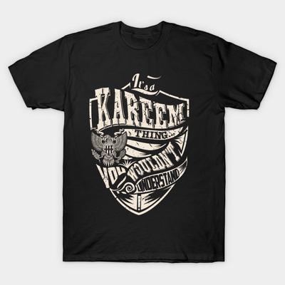 Мужская черная футболка с принтом Очень большая футболка its-a-kareem-thing Печать на трансферной бумаге без вырезания Хлопковая футболка