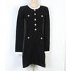 Women's French Socialite Mini Dress - Autumn/Winter, Contrasting White, Knit Waist-Hugging Style
