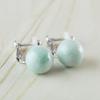 10mm Itoigawa Natural Jadeite Bead Earrings Spring with Silicone Jadeite Workshop Guarantee Japanese National Jomon Power Stone APS0119 (Screw Cover)