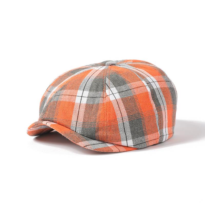 Восьмиугольная кепка в литературном стиле, берет в клетку в стиле ретро, мужская кепка газетчика, женская кепка в европейском и американском стиле