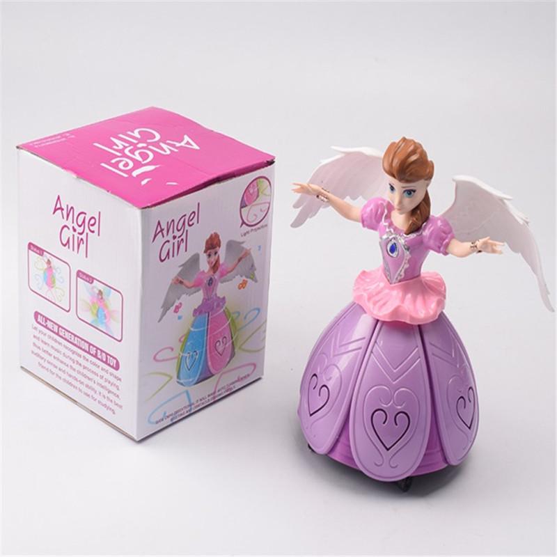 Кукла принцессы, игрушки «Холодное сердце», кукла Эльзы и Анны с крыльями, фигурка, вращающийся танцевальный проекционный свет