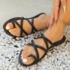 Fashion Rome Weaving Women Sandals Open Toe Flats Casual Shoes Summer New Ladies Beach Slippers Rope Knot Girls Big Size 35-43