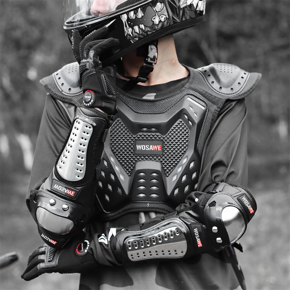 WOSAWE Motorcycle Racing Protective Gear Motocross Armor Vest Knee Pads Elbow Protective Guard