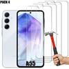 Screen Protector - Tempered Glass - Compatible Samsung Galaxy A55 5G - 4 Pieces - 9H Resistant - Transparent