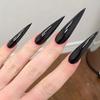 European & American Long Pointed Dark Series Wearable False Nails - Removable Solid Color Nail Art