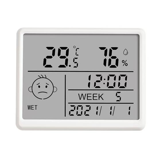 Магнитные цифровые часы с термометром влажности, ЖК-дисплей, высокая точность, термогигрометр, измеритель влажности и температуры в помещении