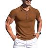 Summer Polo Men Solid Stripe Fitness Elasticity Short Sleeve Polo Shirts for Men Fashion Stand Collar Mens Shirts