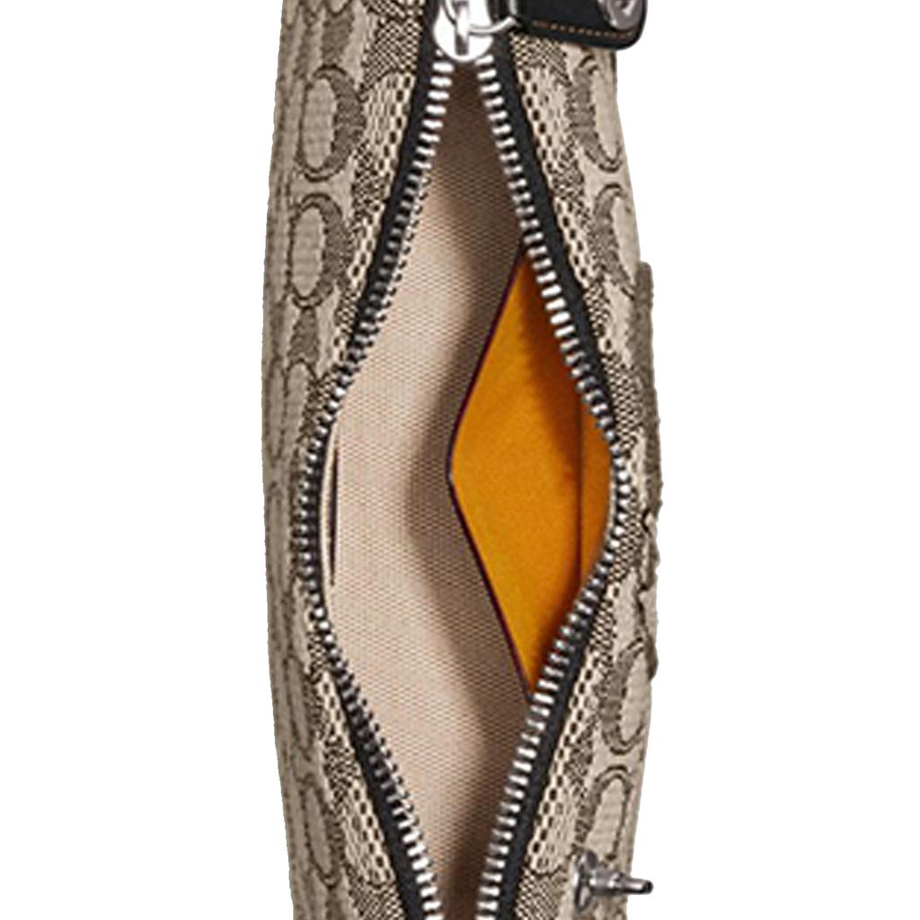 Coach X White Rabbit Collaboration Swinger 20 Classic Monogram Color Block Cartoon Patch Zip Closure Leather And Fabric Shoulder Bag Small CG275-LHUW7