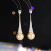 Ladies' Light Luxury Design Elegant Imitation Pearl Long Earrings Fashionable Jewelry Versatile Niche Design Earrings