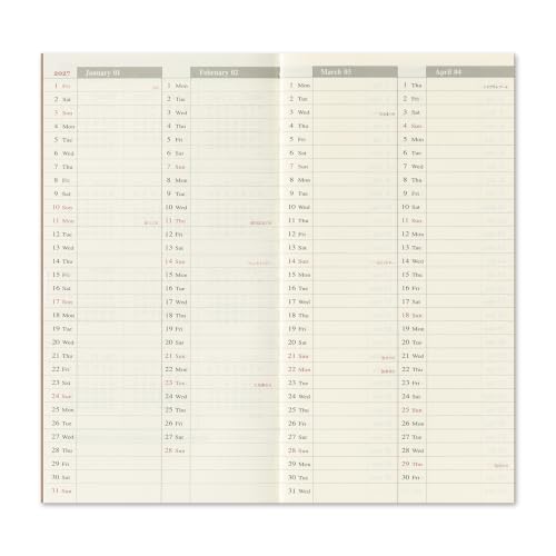 Traveler's Notebook Refill 2027 A5 Slim Vertical 14496006 (Starting in January 2027)