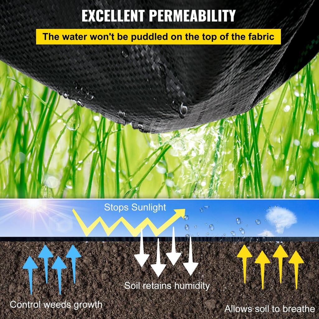 Garden Weed Barrier Fabric, 5.8 OZ Heavy Duty Landscape Fabric, 4ft x 100ft Weed Block Control for Garden Ground Cover, Woven Geotextile Fabric for
