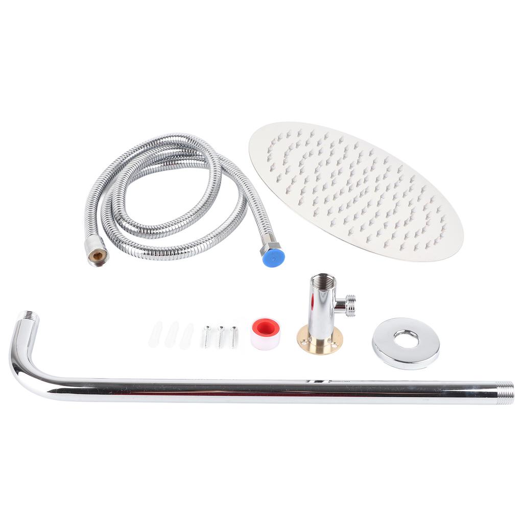 G1/2 Thread Stainless Steel Round Shower Household Bathroom Wall Mounted Shower Head 25cmRound