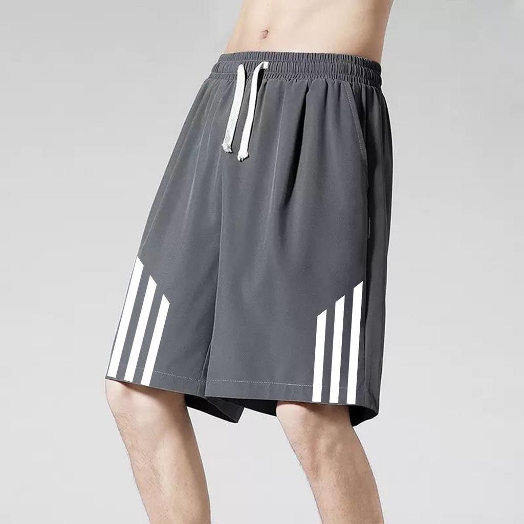 Мужские шорты из ледяного шелка с быстрой сушкой 2024: Легкая, дышащая 5-точечная одежда для бега и повседневной носки