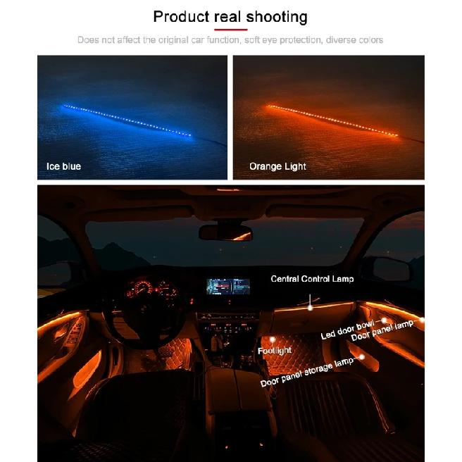 2 Colors F10 F11 Blue and Orange Interior LED Stripe Decorative Door Ambient Light for BMW 5 Series F10 F11 2010-2017
