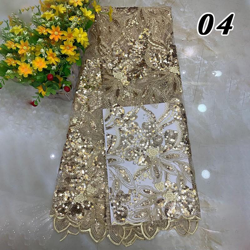 90x125cm African Sequins Beads Lace Fabric for Bridal Luxury Evening Dress DIY Embroidery Wedding Bridal Lace Material