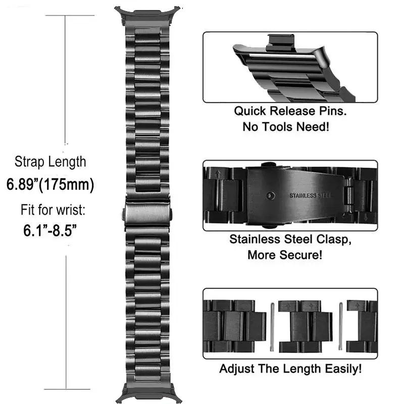 Металлический ремешок для умных часов Samsung Galaxy Watch Ultra 47 мм Браслет из нержавеющей стали для Galaxy Watch Ultra 47 мм Ремешок для часов