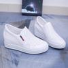 Genuine Soft Leather Slip-On Height-Boost Sneakers - Breathable Casual Women's Shoes, Korean Style for Spring & Autumn