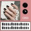 24 Pieces Solid Color Simple Nail Art, Advanced Sense Unloading White 24 Pieces Nude Black White Red Wearing Nail