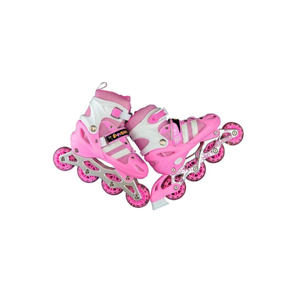 Регулируемые силиконовые розовые коньки с подсветкой Psfva151510