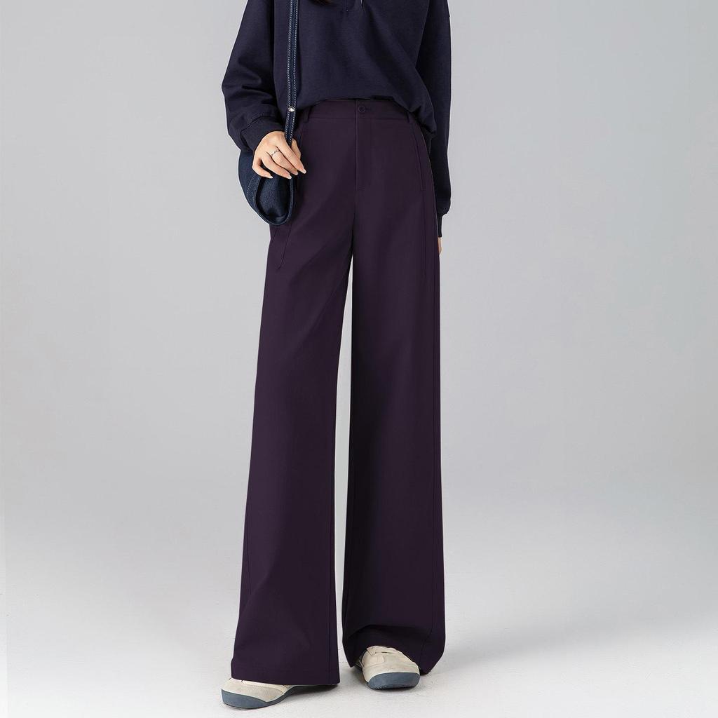 Zhengzhou Women's Curved Blade Wide-Leg Pants - Loose, Versatile Spring Fashion Pear Shape Trousers.